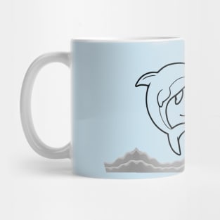 Dolphin in summer euphoria - transparent. Mug